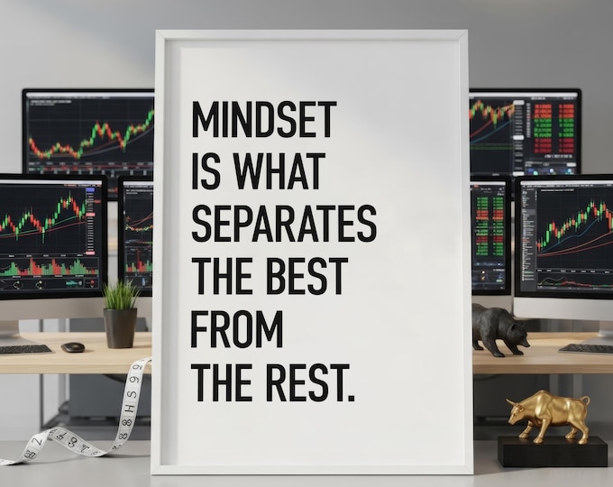 Mindset Quote Print, Minimalist Typography, Modern Office Wall Art