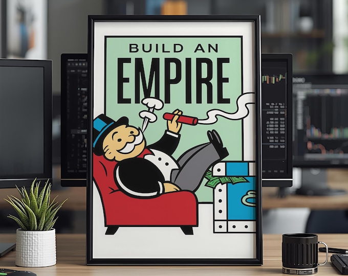 Build an Empire Poster | Rolled Art Print, Monopoly-Inspired Illustration