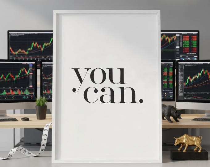 Minimalist 'You Can' Typography Print, Modern Wall Art