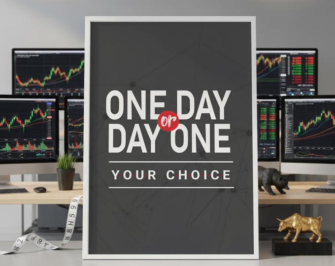 One Day or Day One Your Choice Rolled Poster | Motivational Typography Wall Art