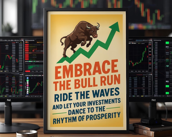 Bull Run Vintage Investment Poster: Financial Art Print