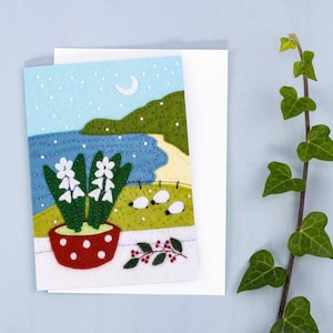 Cartes de Noël en jacinthe, paquet de cartes de voeux paysage irlandais.