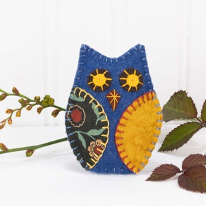 Felt Owl Ornaments for Autumn, Fall Felt Ornaments, Owl Halloween Ornaments image 4