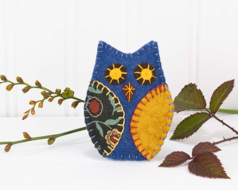 Felt Owl Ornaments for Autumn, Fall Felt Ornaments, Owl Halloween Ornaments image 4