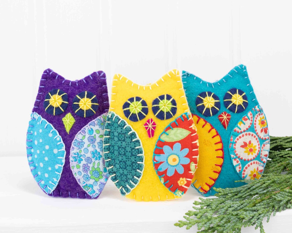 Felt Owl Ornaments Colourful Felt Owl Holiday Ornaments Bird Etsy UK