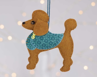 Red Poodle Felt Dog Ornament