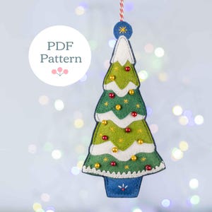 Christmas Tree Felt Ornament Sewing Pattern