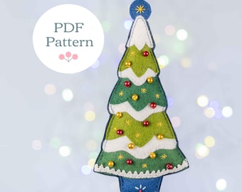 Patrón de costura para adorno de árbol de Navidad de fieltro