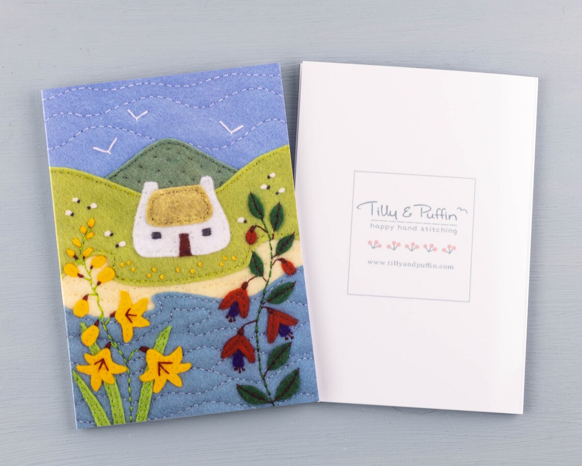 Irish Landscape Greeting Cards Embroidery Art Notecards Folk Etsy