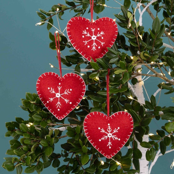Red heart christmas decorations Outlet