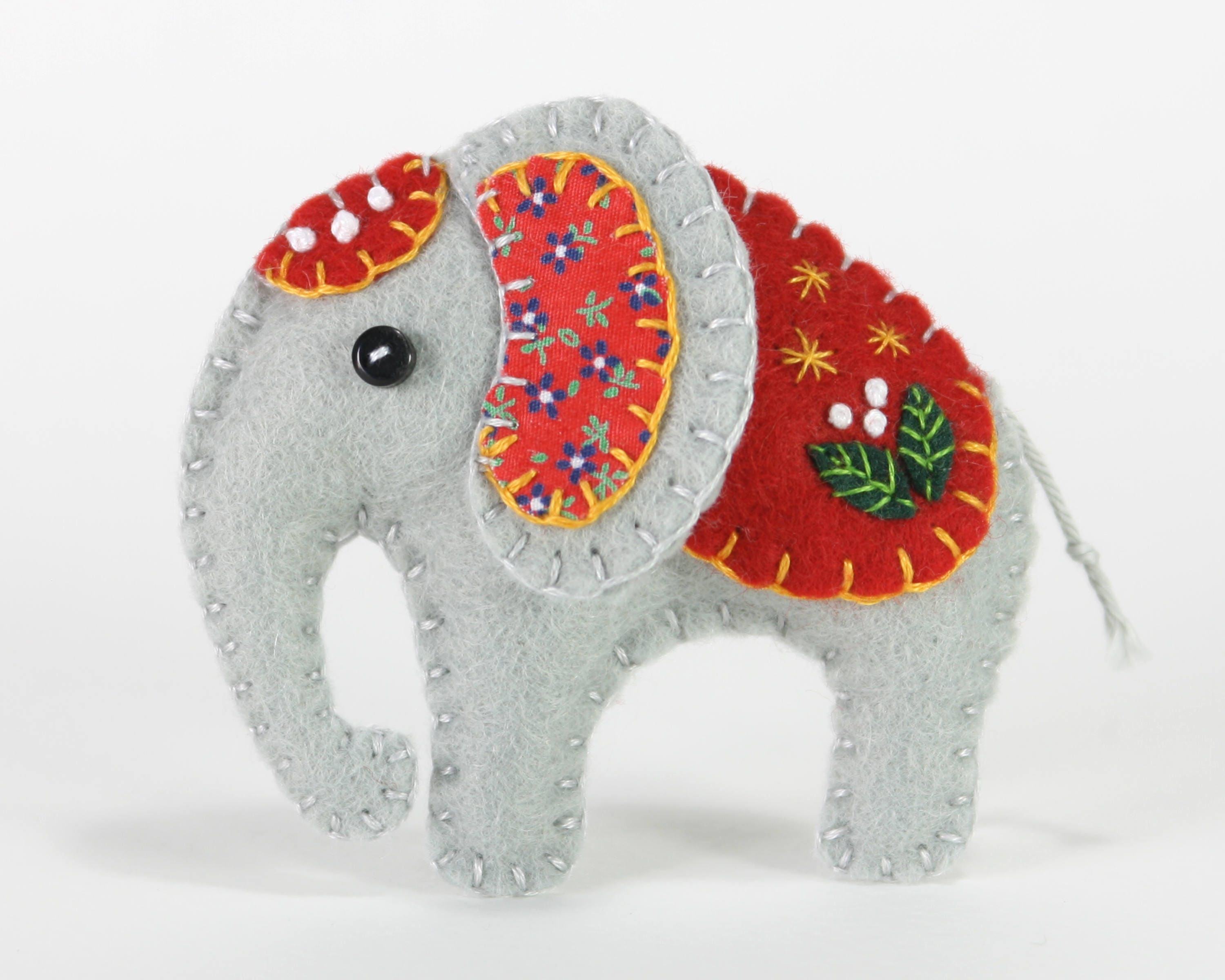 Felt elephant ornament Handmade elephant Christmas ornament Etsy