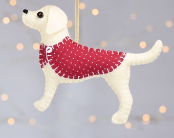 Golden Labrador Felt Dog Ornament, Labrador Retriever Christmas Ornament, Pet Gift