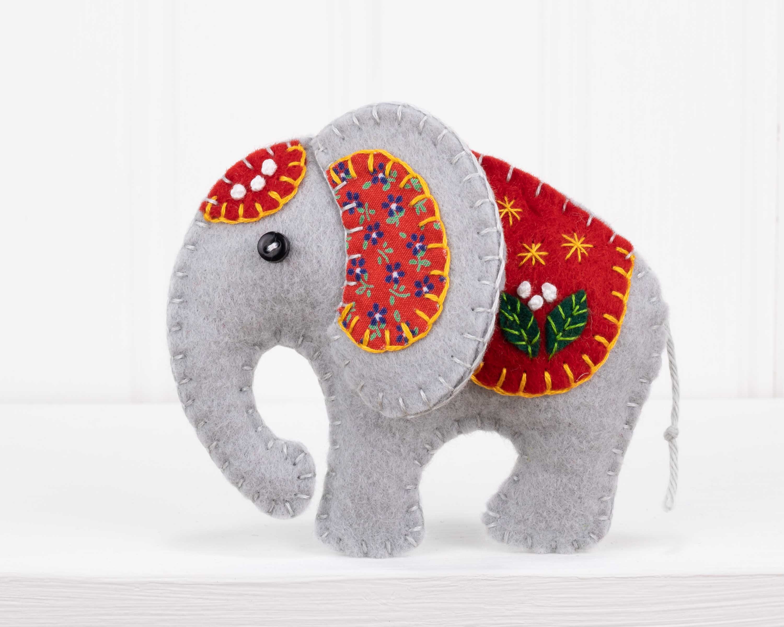 Elephant felt ornament sewing pattern Digital PDF elephant Etsy