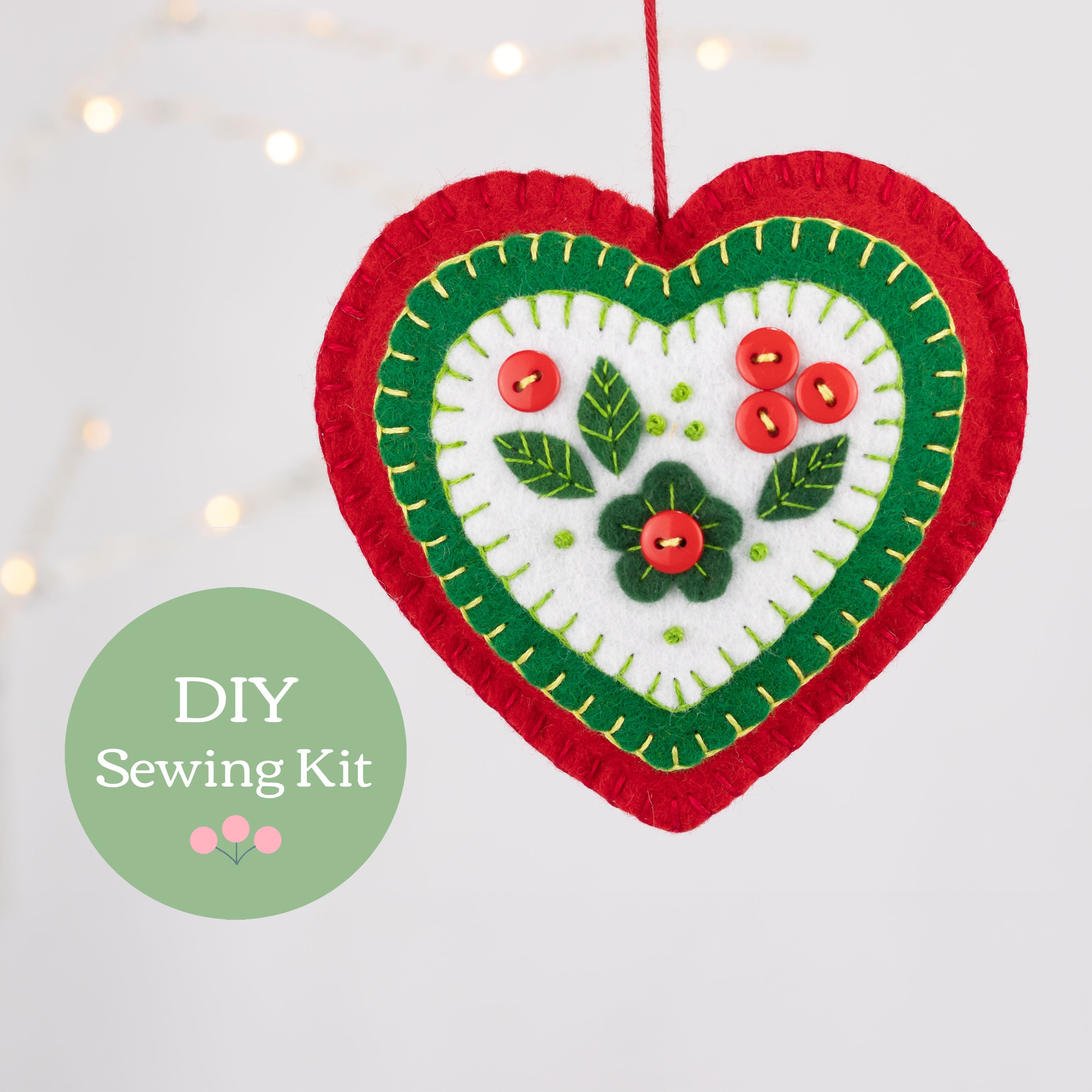 Christmas Hearts Bunting Origami Kit, Make-your-own, DIY Kit