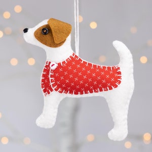 Jack Russell Terrier Felt Christmas Ornament