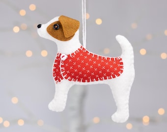 Jack Russell Terrier Felt Christmas Ornament