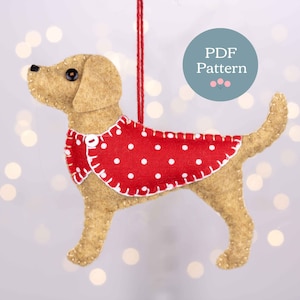 Labrador Felt Ornament PDF Sewing Pattern. Dog Christmas Ornament DIY Pattern