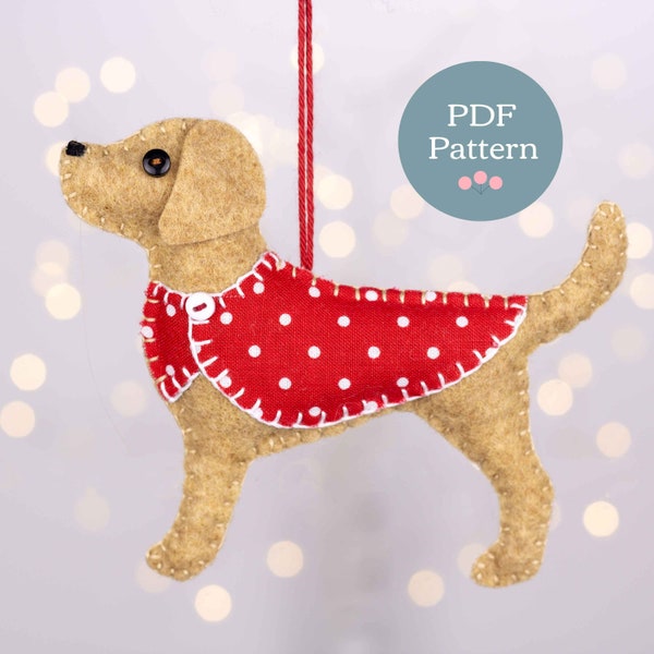 Labrador Felt Ornament PDF Sewing Pattern. Dog Christmas Ornament DIY Pattern