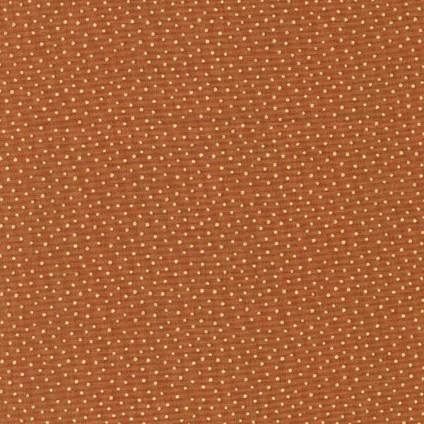 Brown dotty cotton fabric, free shipping