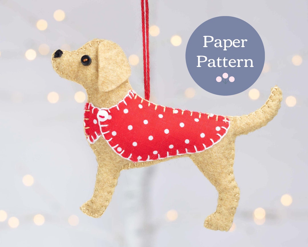 Labrador Felt Ornament Sewing Pattern Printed Paper Felt Etsy