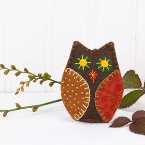 Felt Owl Ornaments for Autumn, Fall Felt Ornaments, Owl Halloween Ornaments image 5