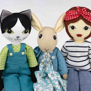 Felt Bunny Doll Pattern, Rabbit Soft Toy Pattern, Felt Doll Sewing ...