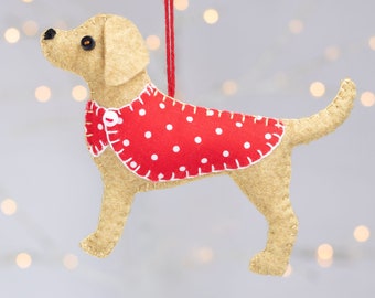 Golden Labrador Felt Dog Christmas Ornament