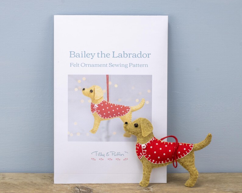 Labrador Felt Ornament Sewing Pattern Printed Paper Felt Etsy