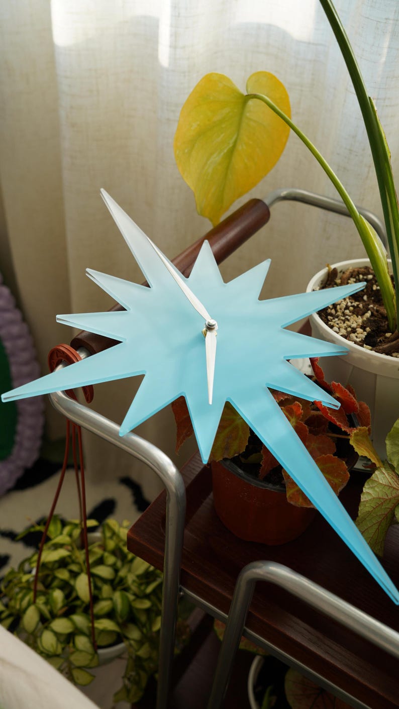 Time Freedom Clock – Dodecagonal Star Wall Clock | Frosted Acrylic ...