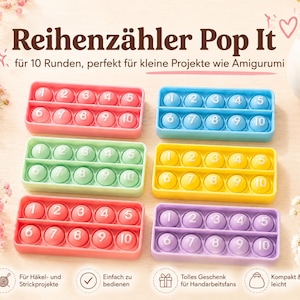 Reihenzähler Pop It für Stricken & Häkeln | Rundenzähler Maschenzähler | Reihen Tracker | Crochet Counter | Geschenk | Fidget Toy | Klein