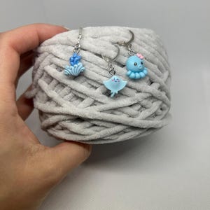 Maschenmarkierer Häkeln Stricken Naht Stitch Schlüsselanhänger Glücksbringer 3er Set Meer Unterwasser Ostern Schmuck