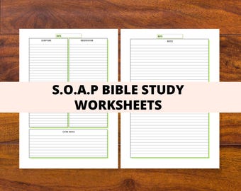 SOAP Bible Study Worksheet - Printable Download - Bible Study Guide - Bible Study Template