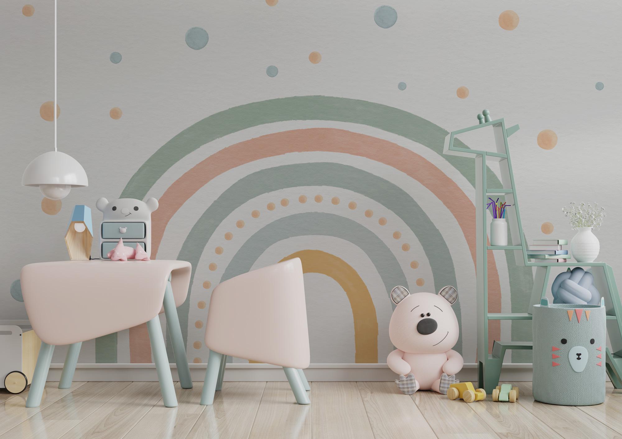 Rainbow Nursery Wallpaper ,rainbow Wallpaper, Nursery Room Decor, Peel ...