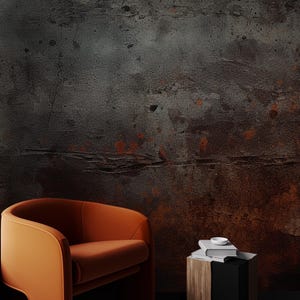 Papel pintado de hormigón negro: tonos cobre oxidado, despegar y pegar