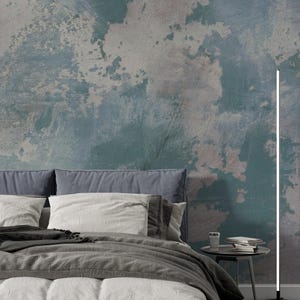 Blue Concrete Texture Wallpaper: Peel and Stick Wall Mural