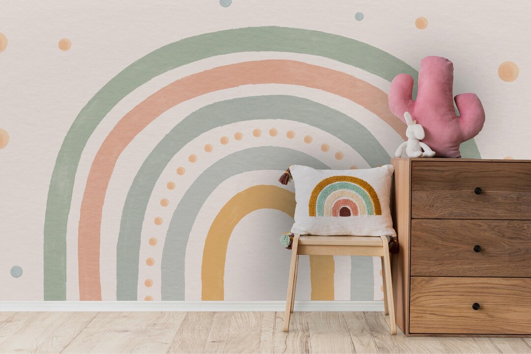 Rainbow Nursery Wallpaper ,rainbow Wallpaper, Nursery Room Decor, Peel ...