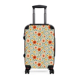 Floraler Reisekoffer - Stilvolles Gepäck, Wochenendausflug-Tasche, einzigartiges Geschenk für Reisende, Koffer mit Blumenmuster, Urlaubsutensil