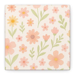 Floral Wall Art Print, Matte Canvas, Stretched Art, Home Decor, Gift for Her, Nursery Wall Art, Spring Decor, Botanical Canvas
