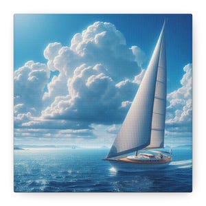 Sailing Canvas Art: Tranquil Seascape, Coastal Wall Decor
