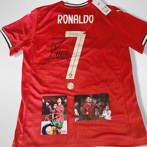 Camiseta CR7 Cristiano Ronaldo Portugal firmada + Declaración + Extras-Camisa assinda/autografada