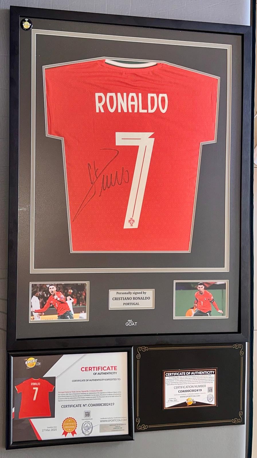 Hand Signed CR7 Portugal Jersey, Framed With COA - Etsy