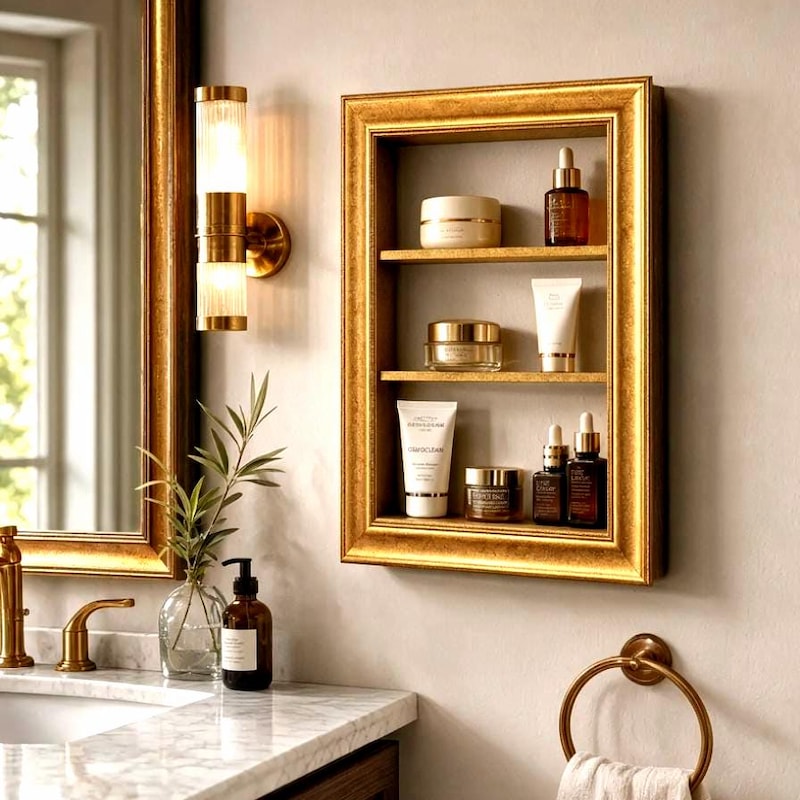 Gold Frame Wall Shelf - Etsy