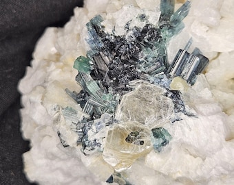 Blue Tourmaline in Quartz Matrix Extremely Rare and Beuatiful Specimen