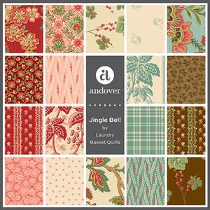 Jingle Bells de Edyta Sitar de Laundry Basket Quilts para Andover Fabrics