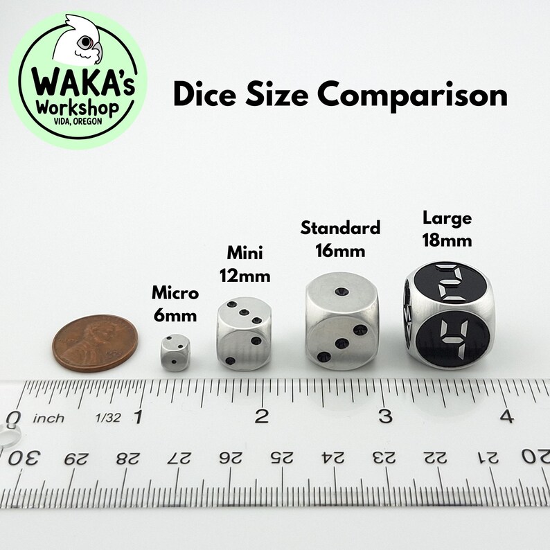 Pair - Micro 6mm Metal Dice - CNC Machined Aluminum D6 for D&D ...