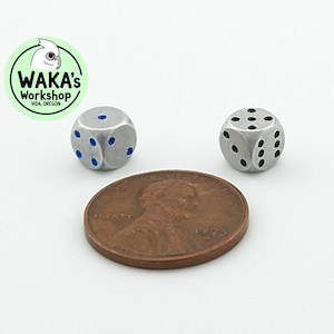Pair of 6mm Micro Aluminum Dice – CNC Machined Metal D6 Set – DnD RPG Tabletop Gift – Handmade in USA