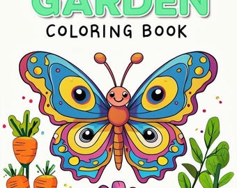 Kids Animal and Garden Coloring Book DIGITAL DOWNLOAD with 20 pages