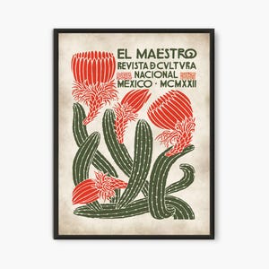 El Maestro Druck, mexikanische Kultur, Mexikanische Ausstellung Kunst Poster, Mexiko Reiseplakat, Vintage Wandkunst El Maestro Plakat, mexikanische Kultur drucken