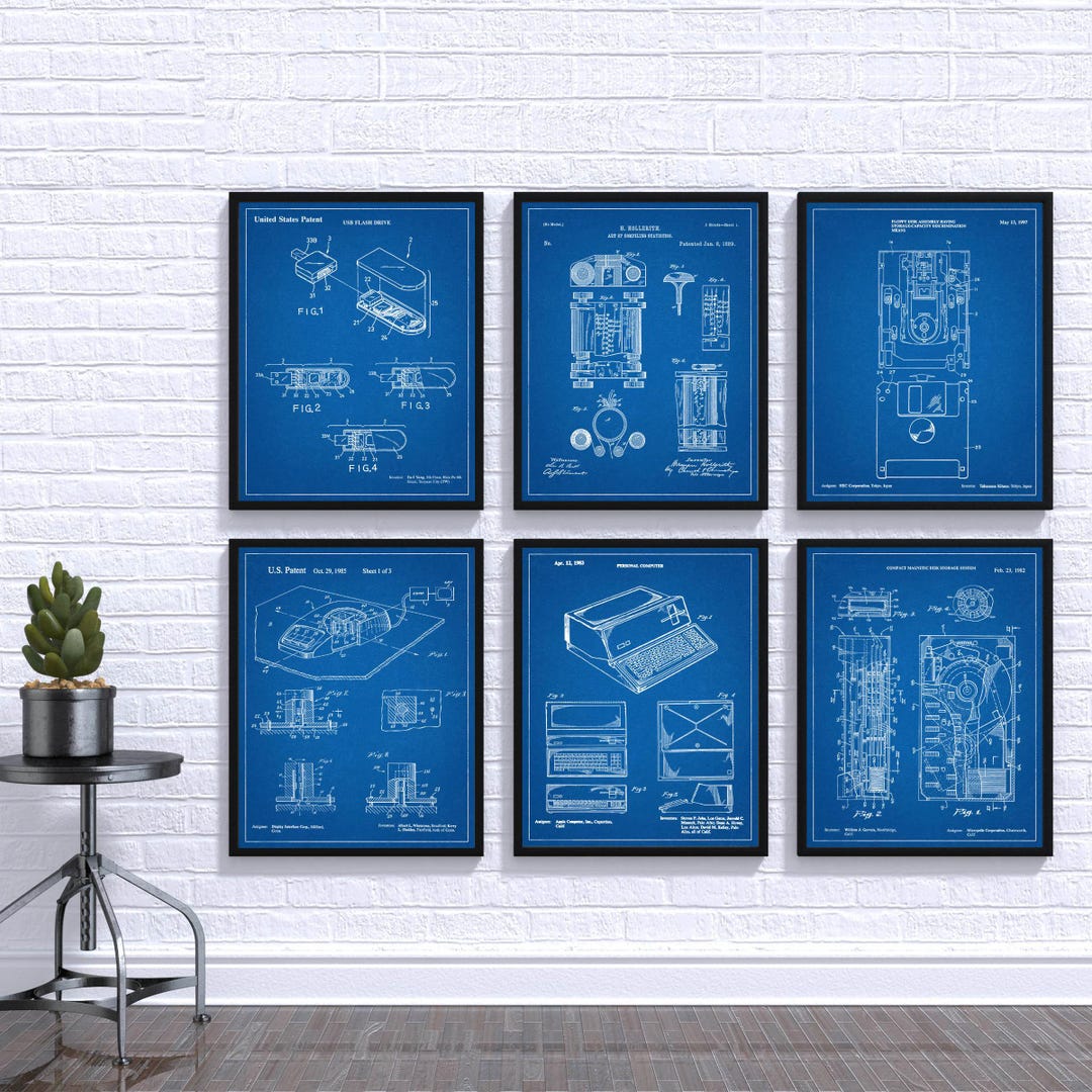 Computer Poster Set of 6 First Computer Computer Print Computer Patent ...