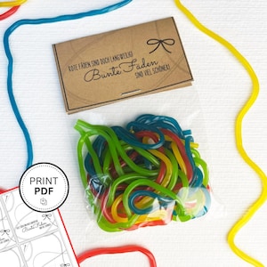 I fili rossi sono noiosi! I fili colorati sono molto più belli! Modello di stampa per chiusura/patella della borsa (7,5 cm x4,5 cm)